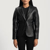 Andi Quilted Black Leather Blazer