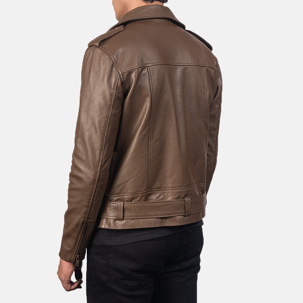 "Elijah Black Leather Biker Jacket – Premium Cowhide with Classic Biker Details"