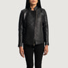 Lily Quilted Black Leather Biker Jacket