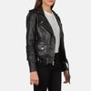 Charlotte Black Leather Biker Jacket