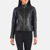 Emily Black Leather Biker Jacket