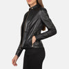 Harper Black Leather Biker Jacket