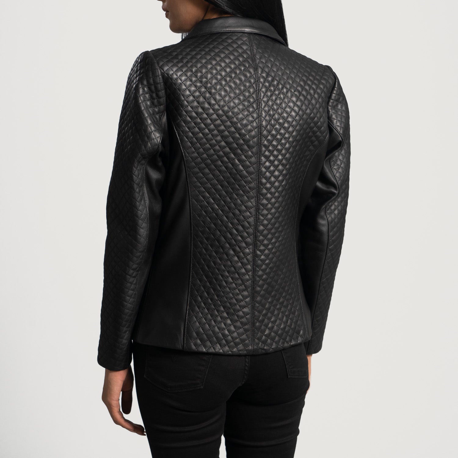 Andi Quilted Black Leather Blazer