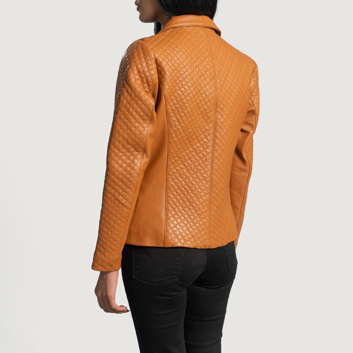 Andi Quilted Brown Leather Blazer