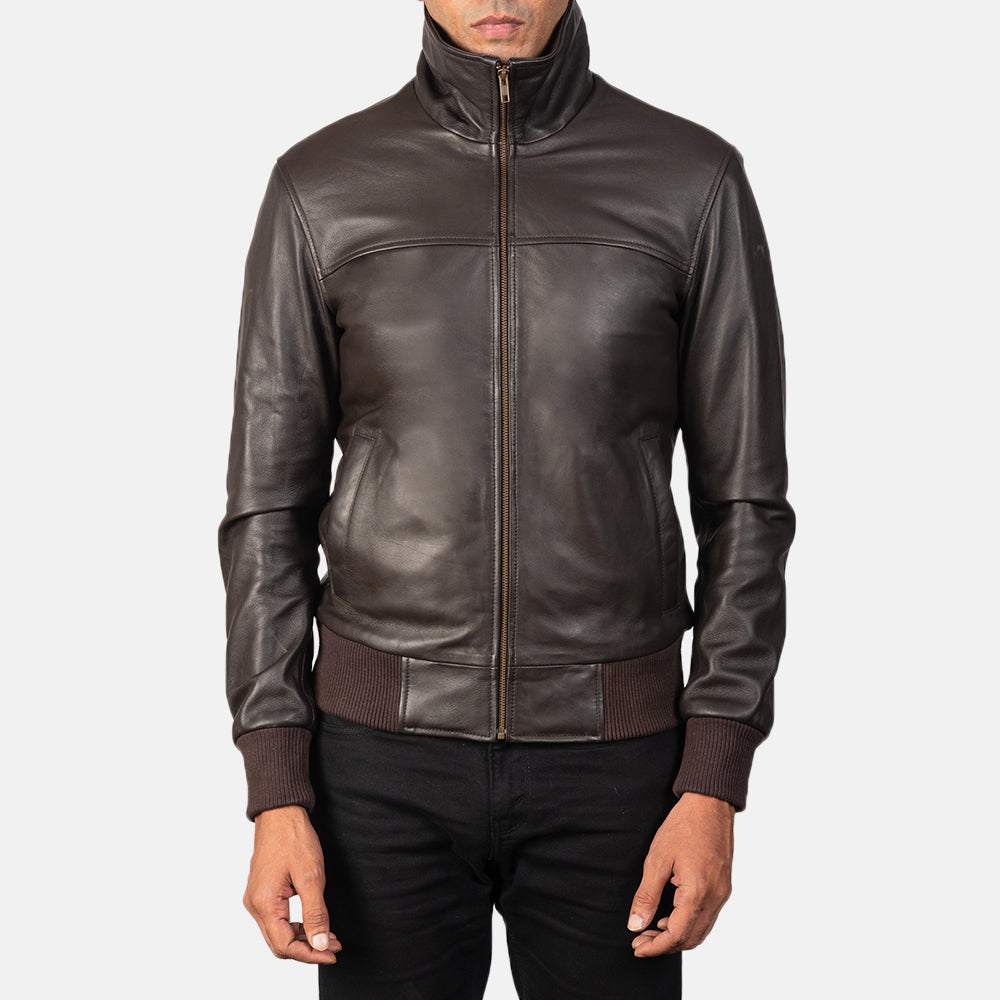 William Brown Leather Bomber Jacket