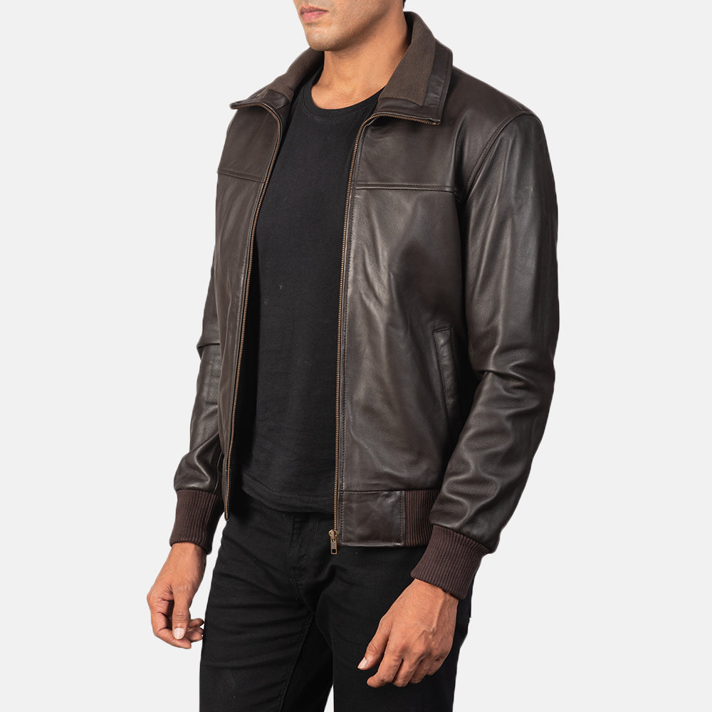 William Brown Leather Bomber Jacket