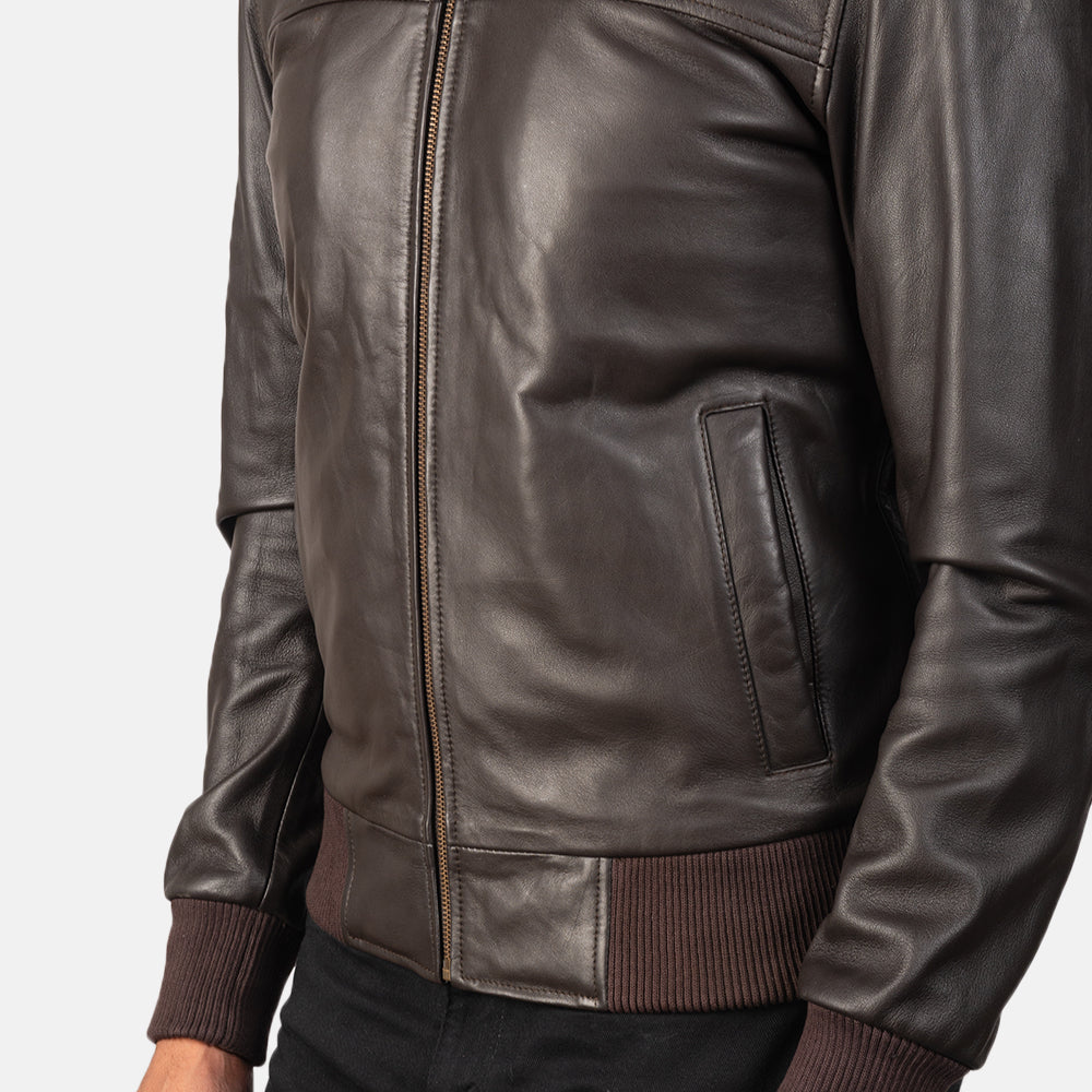 William Brown Leather Bomber Jacket