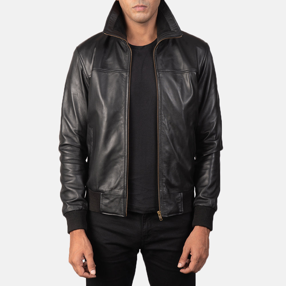 William Brown Leather Bomber Jacket