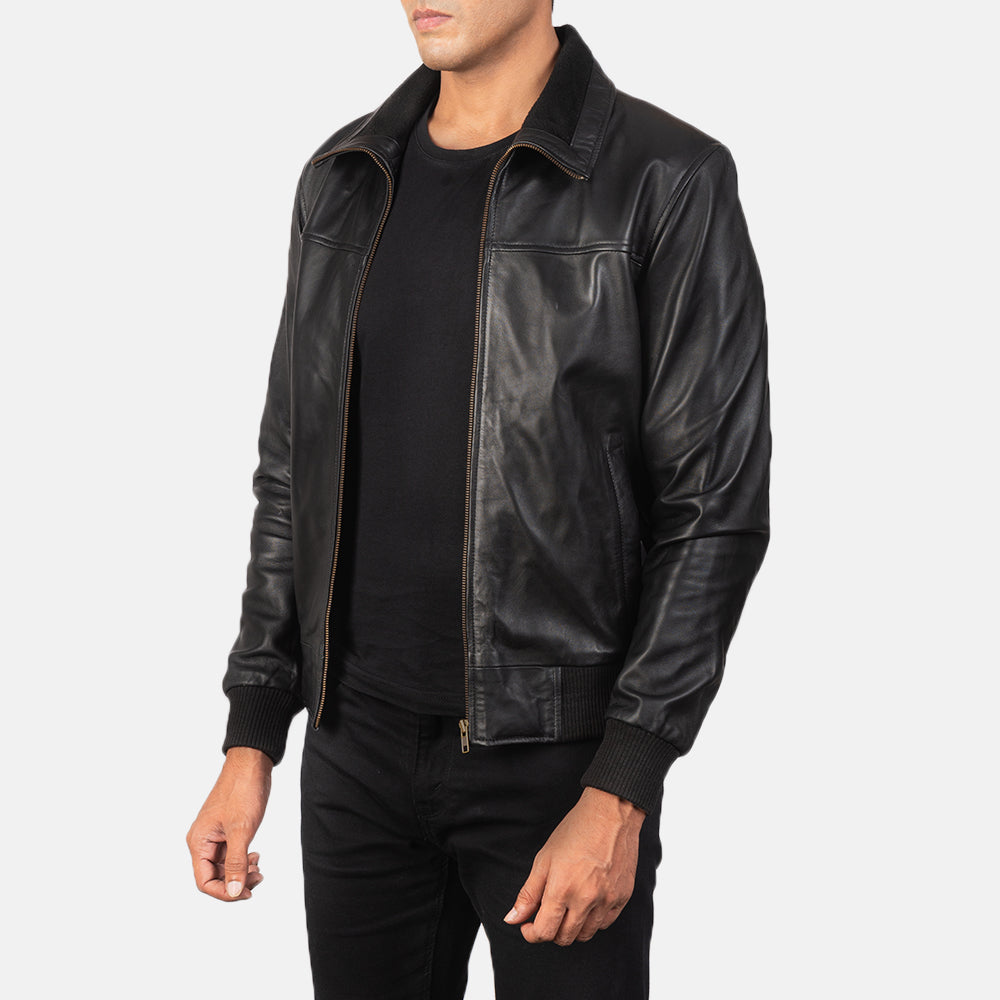 William Brown Leather Bomber Jacket