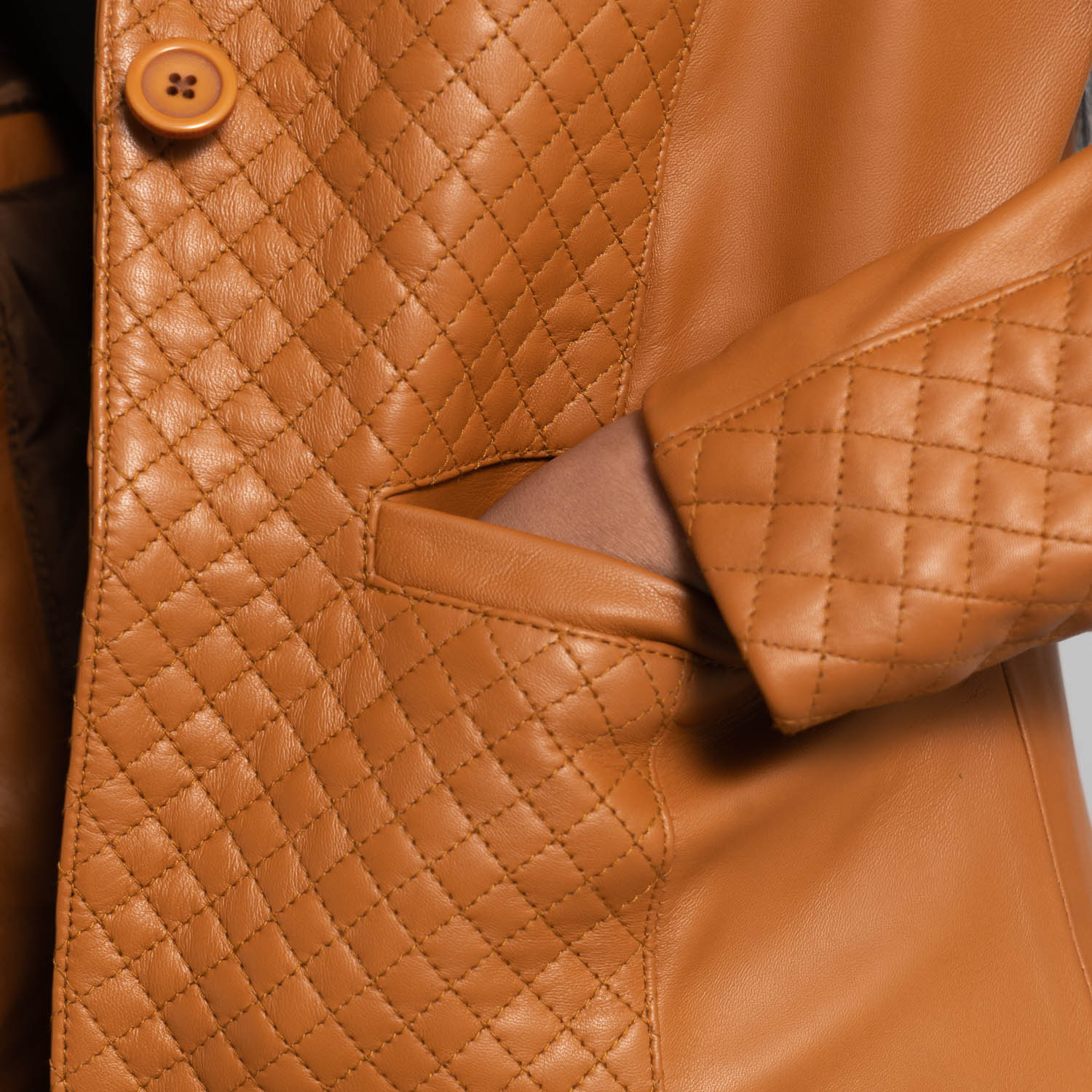 Andi Quilted Brown Leather Blazer