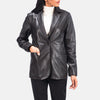 Lily Black Leather Blazer