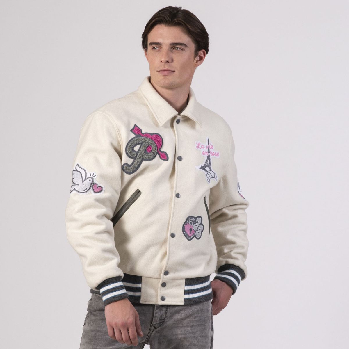 "Paris Online Exclusive Letterman Jacket – Timeless Elegance Meets Modern Street Style"