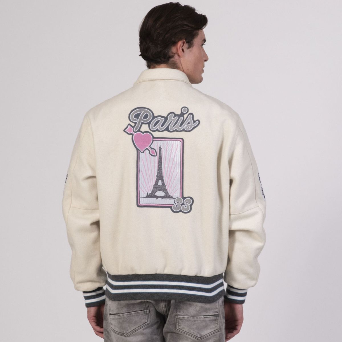 "Paris Online Exclusive Letterman Jacket – Timeless Elegance Meets Modern Street Style"