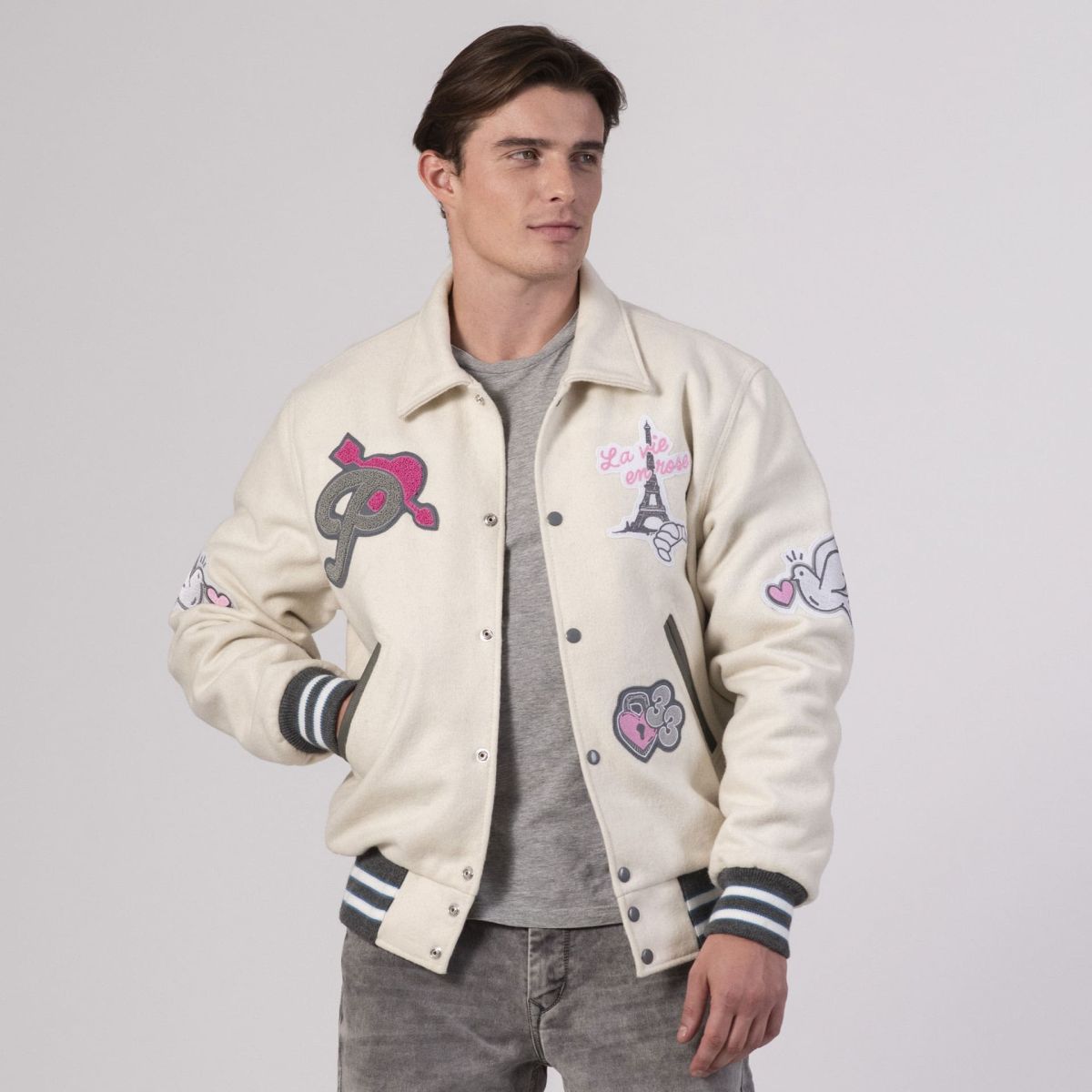 "Paris Online Exclusive Letterman Jacket – Timeless Elegance Meets Modern Street Style"