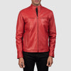 Liam Red Leather Biker Jacket