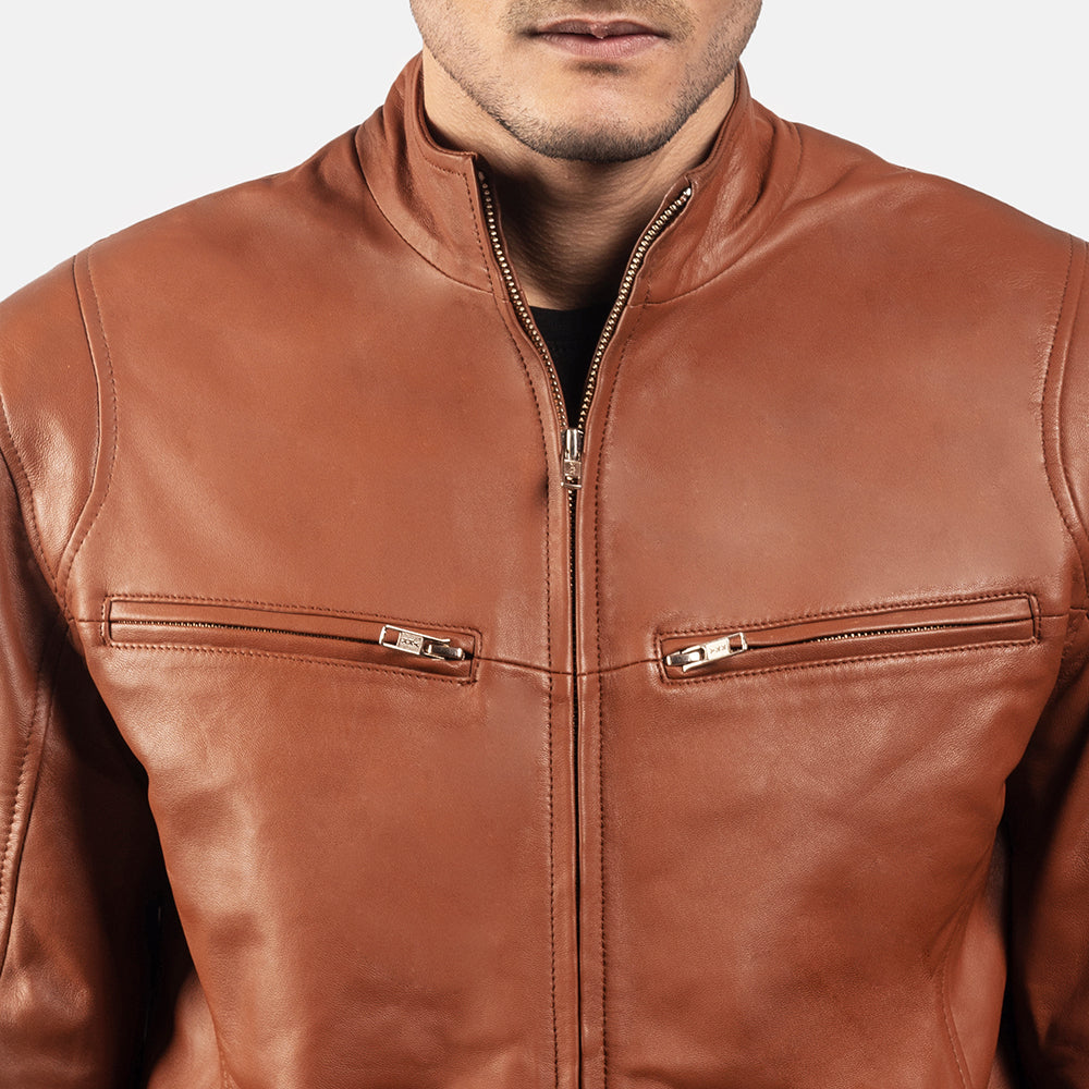 Liam Red Leather Biker Jacket