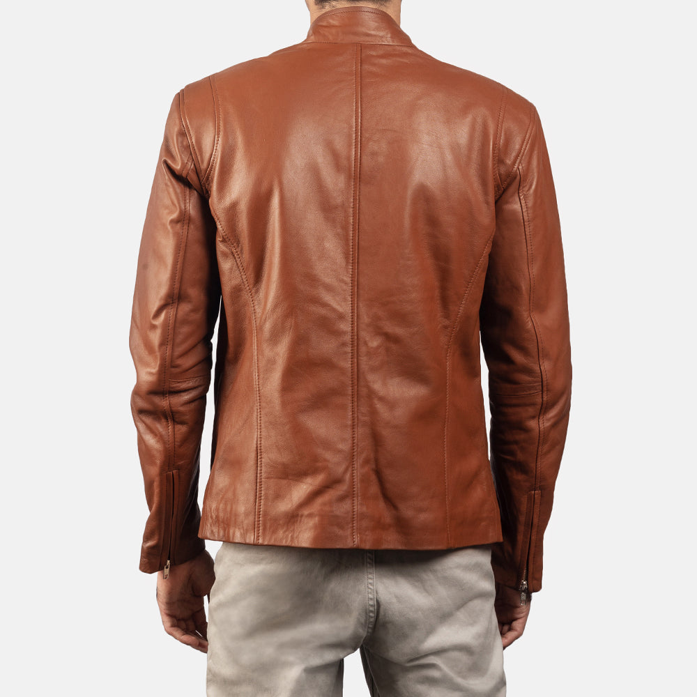 Liam Red Leather Biker Jacket