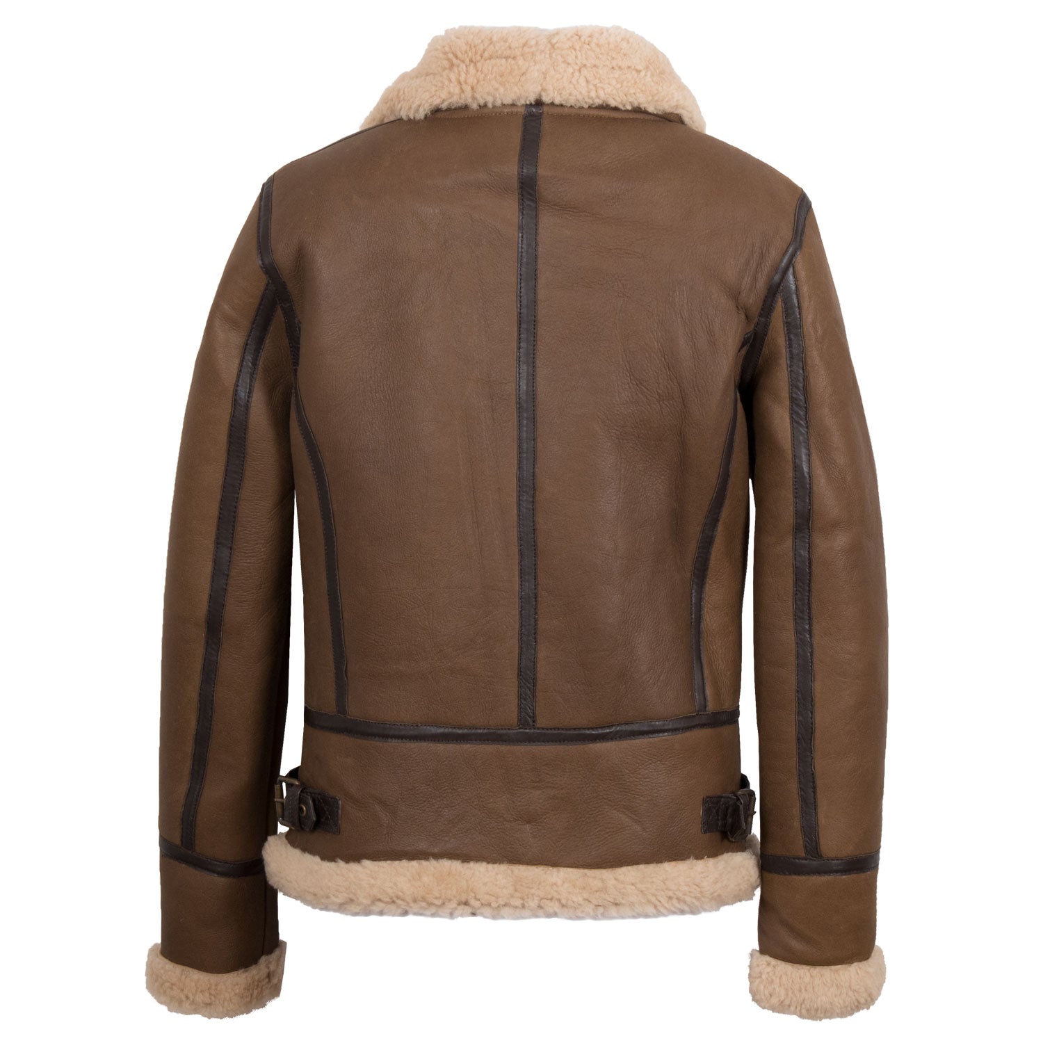 Andi Brown Hooded Shearling Sheepskin Leather Jacket