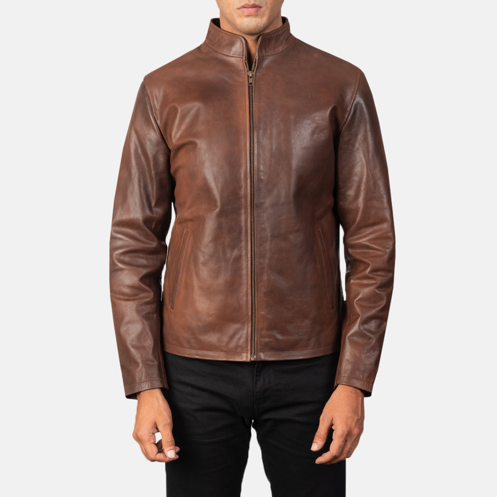 "Levi Black Leather Biker Jacket – Premium Cowhide with Classic Biker Details"