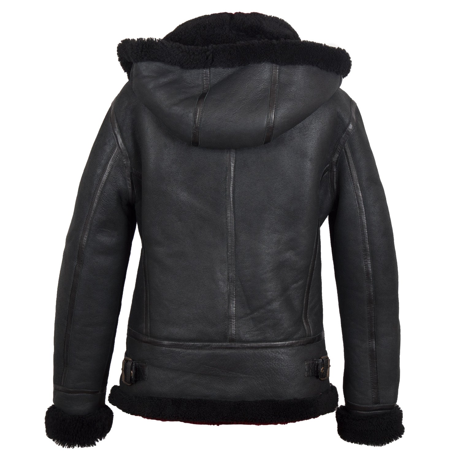 Andi Brown Hooded Shearling Sheepskin Leather Jacket