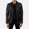 Asher Black Leather Biker Jacket - Premium Cowhide Design