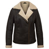 Rose Black Shearling Sheepskin Leather Jacket