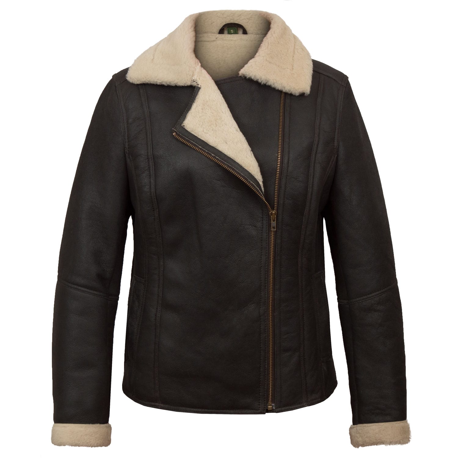 Rose Black Shearling Sheepskin Leather Jacket