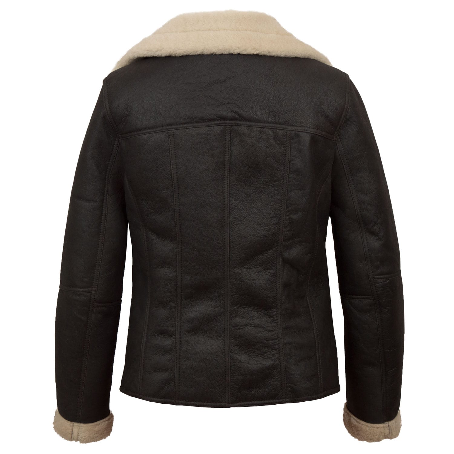 Rose Black Shearling Sheepskin Leather Jacket