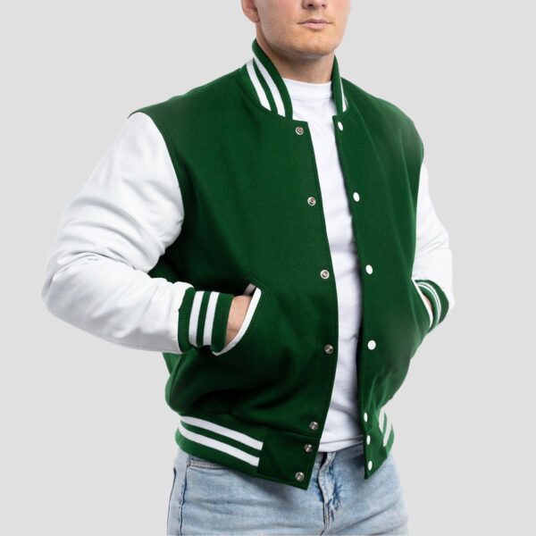 "Alexander Maroon Wool Body & White Leather Sleeves Varsity Jacket – Timeless Style & Premium Craftsmanship