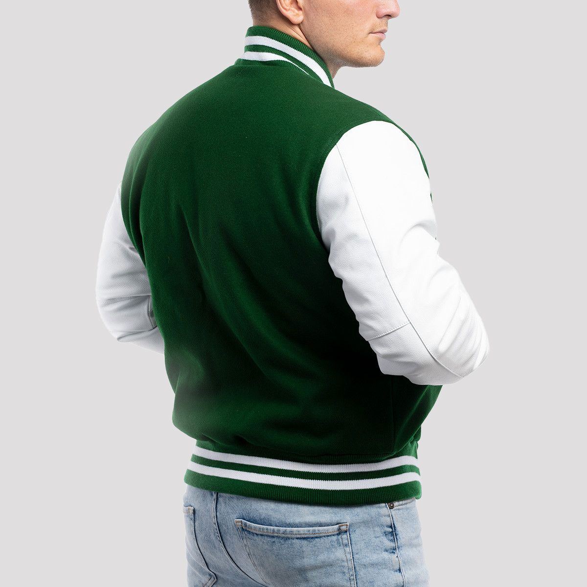 "Alexander Maroon Wool Body & White Leather Sleeves Varsity Jacket – Timeless Style & Premium Craftsmanship