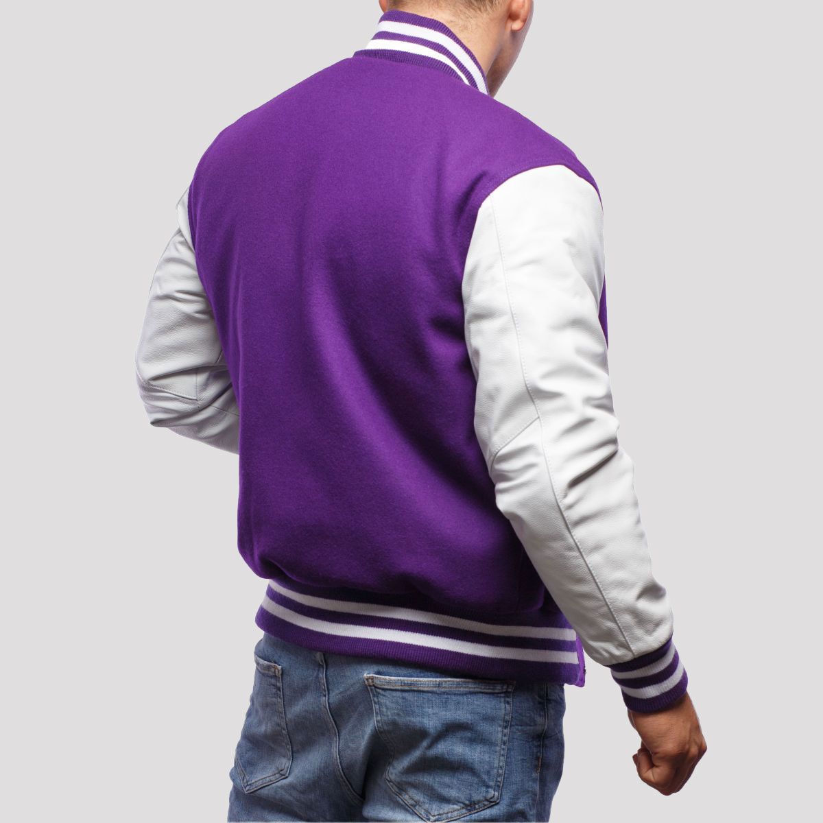 "Alexander Maroon Wool Body & White Leather Sleeves Varsity Jacket – Timeless Style & Premium Craftsmanship