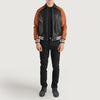 Walton Black & Brown Leather Varsity Jacket-Classic Design with Premium Cowhide Leather