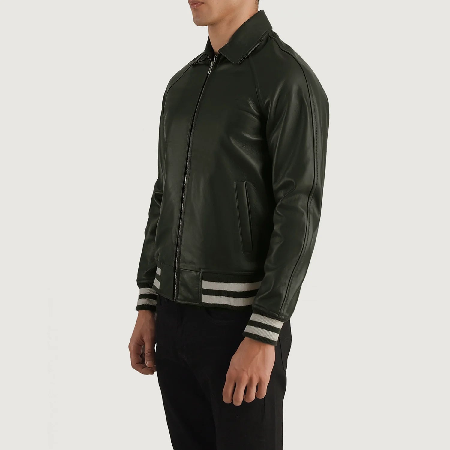 "Walton Black Leather Varsity Jacket – Premium Cowhide Leather & Classic Style"