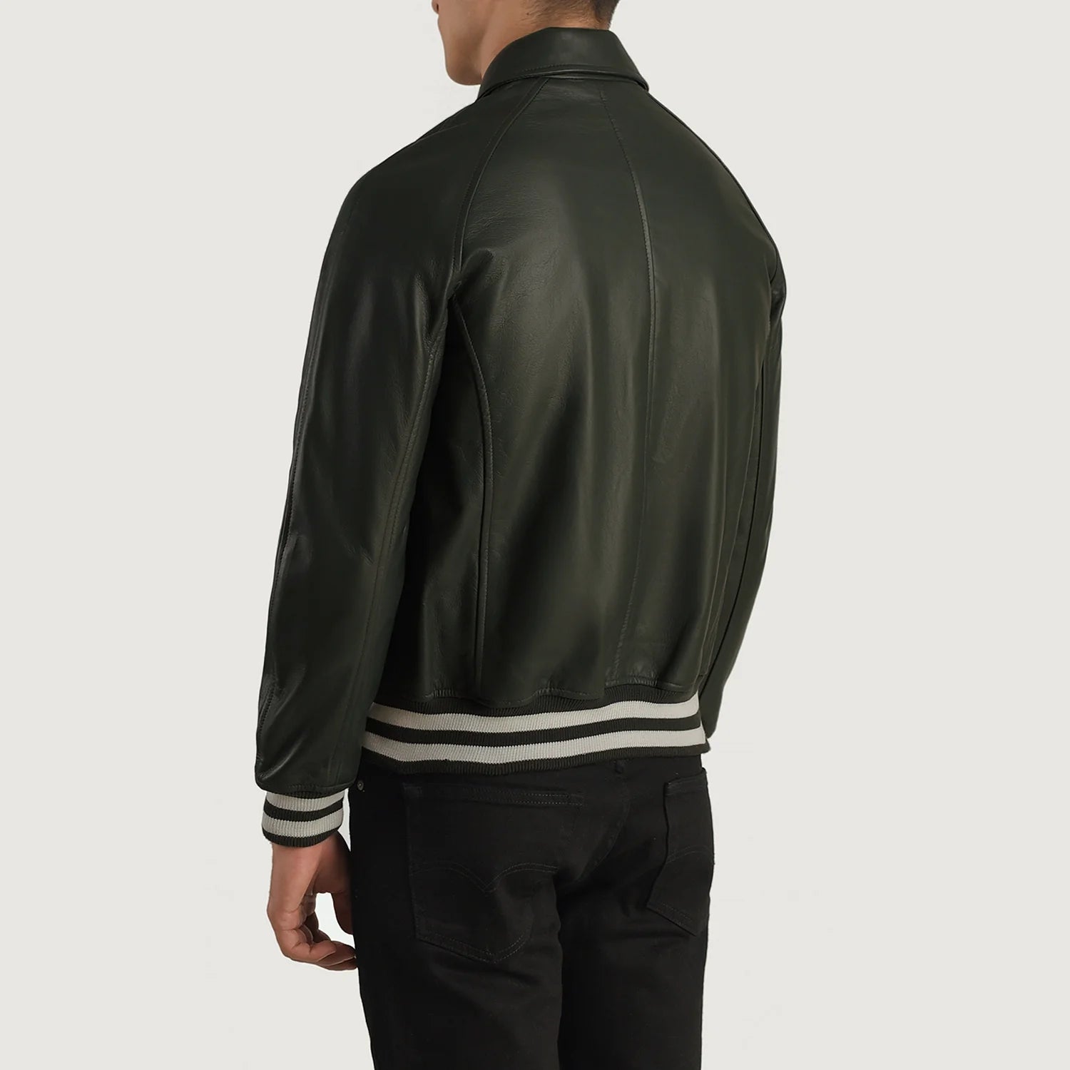 "Walton Black Leather Varsity Jacket – Premium Cowhide Leather & Classic Style"