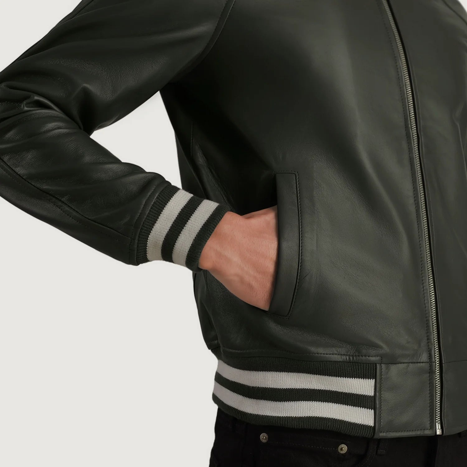 "Walton Black Leather Varsity Jacket – Premium Cowhide Leather & Classic Style"