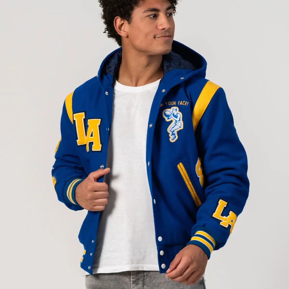 "Los Angeles Online Exclusive Hooded Letterman Jacket – Limited Edition Tribute to SoCal Style