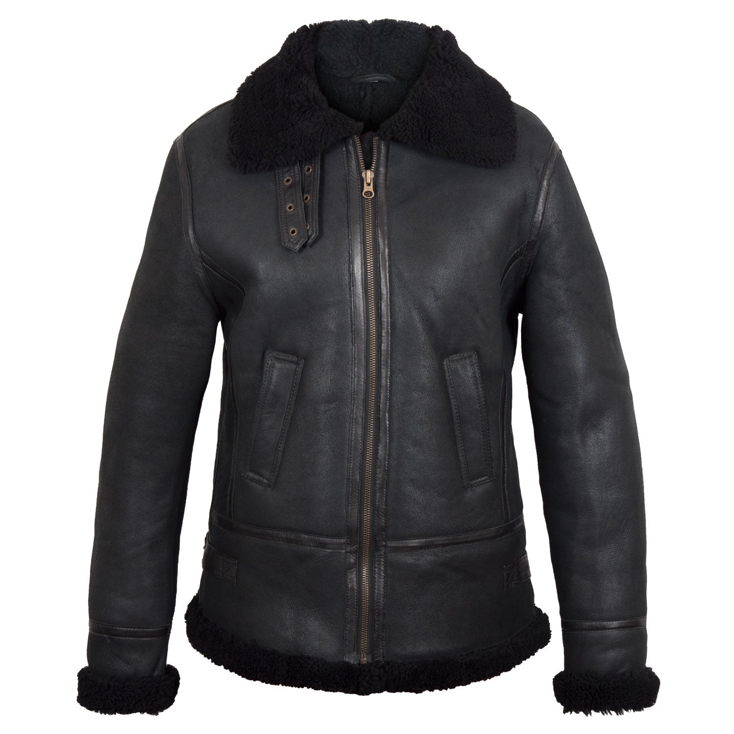 Andi Brown Hooded Shearling Sheepskin Leather Jacket