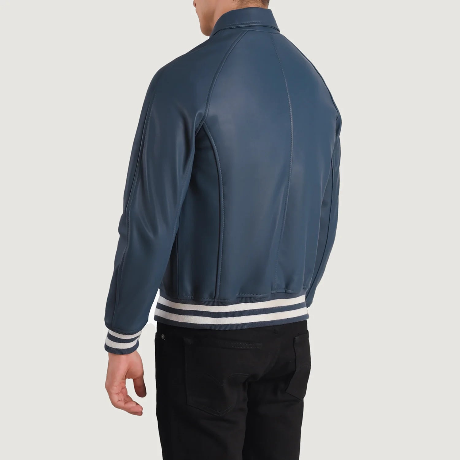 "Walton Black Leather Varsity Jacket – Premium Cowhide Leather & Classic Style"