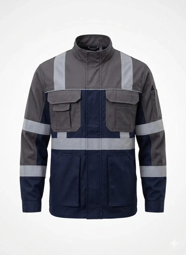 Factory-direct dual-color high-visibility maintenance jacket for industrial workforce uniform standardization programs